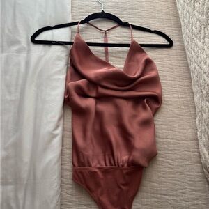 ABERCROMBIE Rust Satin Bodysuit